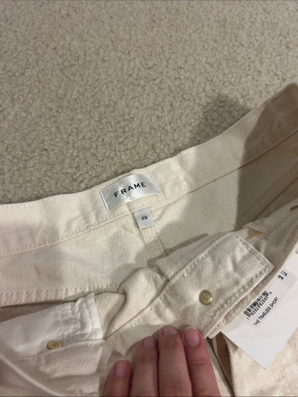 NWT FRAME The Timeless Raw-Hem Denim Bermuda Shorts - Picture 5 of 6